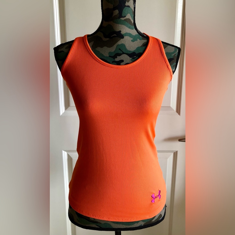 Under Armour Orange Ribbed Tank Youth (Girls)